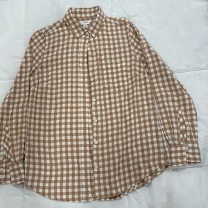 Tan checkered women’s shirt